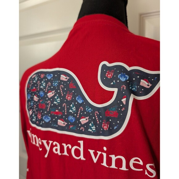 Vineyard Vines Youth Size 18 (XL) Christmas T-Shirt Whale Long Sleeve Pocket - Picture 4 of 8